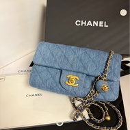 CHANEL MINI FLAP COCO20 牛仔金球