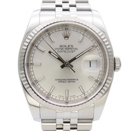 Rolex Datejust 36 116234 精鋼/18K 白金錶殼，銀色錶盤，條形刻度，男士腕錶