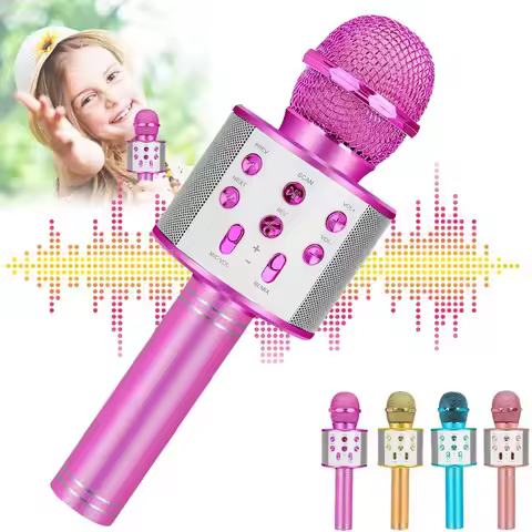 Handheld Wireless Bluetooth Karaoke Microphone Speaker for Kids,Home Party Singing Machine Microphon