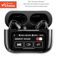 A9 Pro TWS Screen Wireless Bluetooth Earphone ANC ENC Noise Cancelling HiFi Stereo Headset