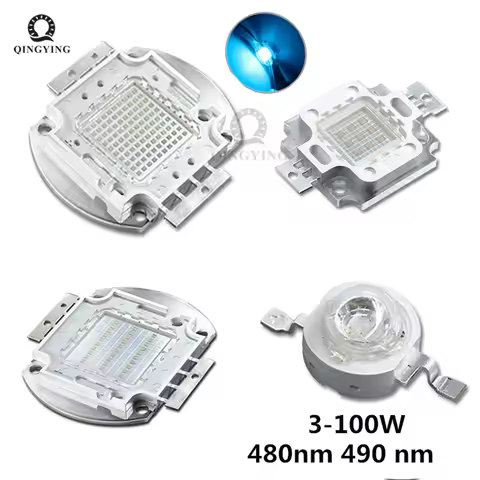 High Power LED Cyan 490nm Ice Bulb 480nm Chip 3W 5W 10W 20W 30W 50W 100W 480nm 490 Nm Ice Blue DIY C
