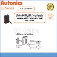 Autonics Photoelectric Sensor BJ100-DDT  DIF.REFLECTIVE ~ 100MM 12-24VDC~ NPN T/O ~ BJ100-DDT
