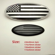 1pcs/set Car Rear Trunk Front Grill American Flag Stickers Fit ForF0cus Hood Badge F150 F250 Explore