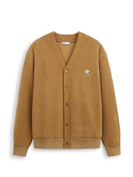 AIIZ เสื้อคาร์ดิแกนคอวีผู้ชายปักลายกราฟิก Men’s Petite Cafe Cardigan
