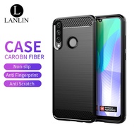 LANLIN For Huawei Y6P Phone Case Ultimate Protection Resilient Shock Absorption and Carbon Fiber Des