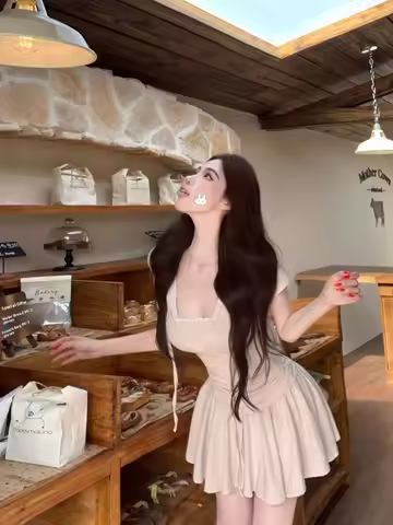 Sweet Girl Soft Plu Summer Outfit Women's Elastic Waist f Skirt Hoodie Slim Fit Top Bot Two Piece Se