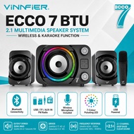Vinnfier VF ECCO 7 BTU 2.1 Bluetooth Karaoke Speaker USB Powered 50W Max USB Pendrive FM Radio Micro