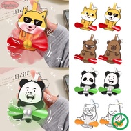 XUESHAN Upgrade Egg Cat Keychain, Egg Fan Keychain Double-leaf Cartoon Keychain, Push Capybara Bag A