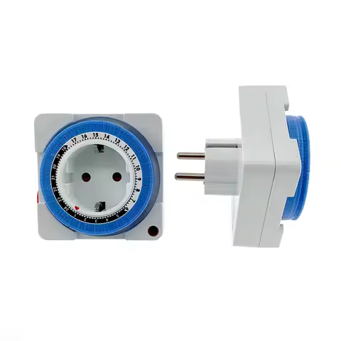 EU Timer Switch Timer 24 Hours Plug in Mechanical Grounded Programmable Smart Countdown loop Switch 