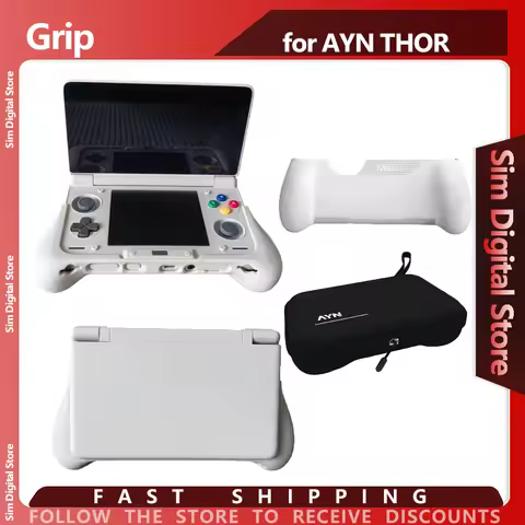 Offical AYN THOR Dual Screen Flip Game Console Grip With Storage Bag Portable AYN THOR Handheld Grip