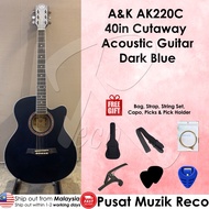 A&amp;K Guitar AK Gitar 40'' Cutaway Acoustic Guitar Kapok Guitar Akustik AK-220C BLUE【READY STOCK ACTUAL PRODUCT PHOTO】
