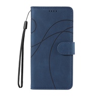 For OPPO Reno11 Pro Case Fashion Simple Line Leather Flip Case For Funda OPPO Reno 11 Pro PJJ110 Reno11 PJH110 Wallet Cover Etui