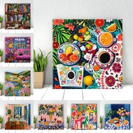 Drofe Paint by Numbers With Frame Home Decor Still Life Cozy Canvas Painting by Number Acrylic paint