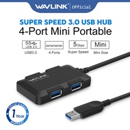 Wavlink 4-Port Compact Portable USB 3.0 Hub,Built-in USB3.0 Cable for Microsoft Windows and Mac