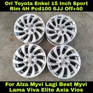 Alza Myvi Vios Axia Viva Ori Toyota Enkei Sport Rim 15 Inch 4H PCD100 6JJ OffSet +40