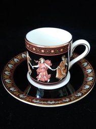 英國 wedgwood 女神 骨瓷 義式咖啡杯 杯5.5公分高6公分盤直徑12公分