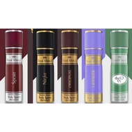 ROYAL MIRAGE BODY SPRAY 200ML SPORT,NIGHT,CLUB77,LAVENDER BEST