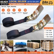 2/4/6/10M Pickup Truck Cargo Strap Heavy Duty Ratchet Strap 2.5cm 3T Safety Truck Trailer Van Cargo 