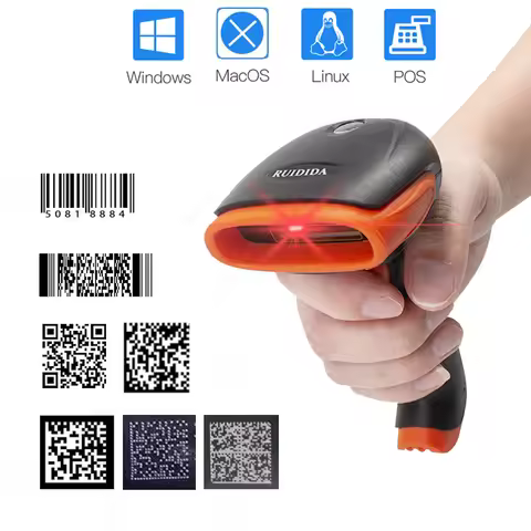 Code Bar Scanner 2d Wireless Barcod Reader Wired Scanner Bluetooth Barcode Reader Portable Handheld 