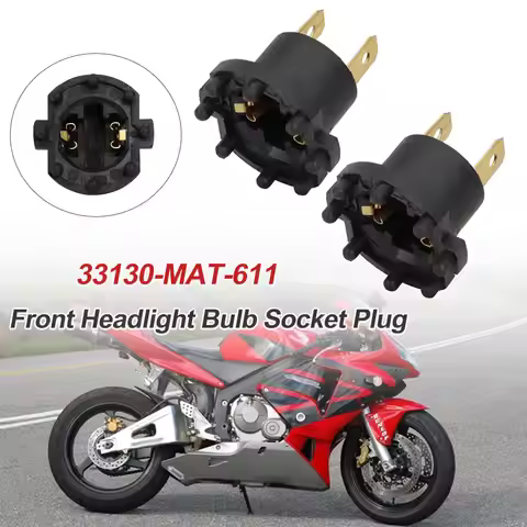 New 1/2 Pcs Front Headlight Bulb Socket Plug 33130-MAT-611 For Honda 2003-2007 CBR600RR 600F4I & Maz