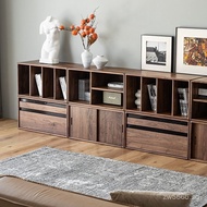 Freestanding Combination Cabinet Low Cabinet Home Multifunctional Walnut Color Storage Cabinet North