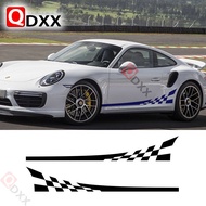 Car Door Side Stripes For-Porsche 911 997 Exterior Accessories Racing Flag Graphics Sticker Auto Bod
