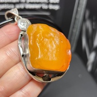 天然波羅的海海漂蜜蠟項鏈 全皮原石 s925銀鑲嵌 蜜蠟