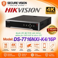 Hikvision DS-7716NXI-K4/16P 16-ch 1.5U 4K NVR with 16PoE, advise for 2MP/4MP & above IPC
