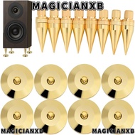 MAGICIANXB Speaker Feet Pad, Copper Gold Black Speaker Spikes, Isolation Stand M6*36 Copper Isolatio