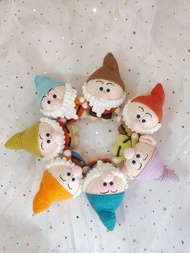 手工鉤織🍎七個小矮人 公仔 高12cm 鉤針 手鉤 白雪公主 毛冷 冷織 手織 禮物 手工鈎織 手工編織 鈎針