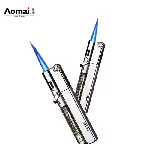 AOMAI Butane Gas Lighters Rotary Ignition Blowtorch Lighters Outdoor Ignition Cigar Lighters Kitchen