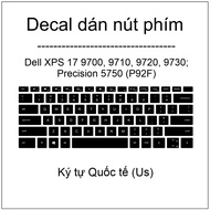 Custom design key button Decal for Dell XPS 17 9700, 9710, 9720, 9730; Precision 5750 (P92F)