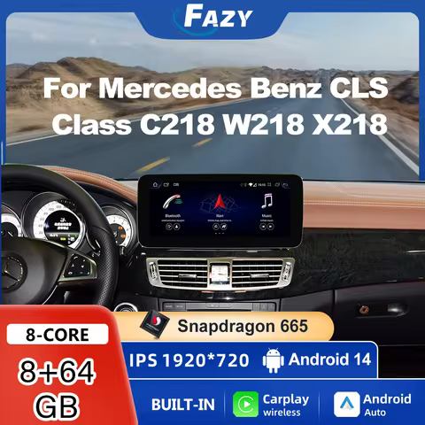 Android 14 Wireless CarPlay For Mercedes Benz CLS Class C218 W218 X218 2010-2018 GPS Car Multimedia 