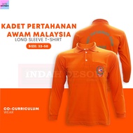 BAJU SEKOLAH KADET PERTAHANAN AWAM TSHIRT LENGAN PANJANG / SEKOLAH BERUNIFORM AKSESORI KOKURIKULUM