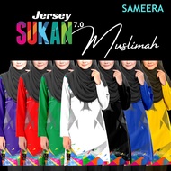 Negaraku Malaysia Muslimah Jersey Sameera Jersey NEGARAKU Women White Baju Muslimah Merdeka 2023 Baju Jersey Perempuan Muslimah Putih Baju Muslimah Plus Size murah Microfibre