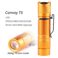 Orange Convoy T5 flashlight ,high CRI, AA 14500 flashlight,XPG2 219B 219C LH351D 519A 12groups