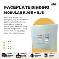 Faceplate Wall + Modular RJ45 and RJ11
