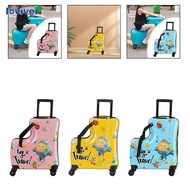 [Loviver] Ride on Suitcase Gift Portable Outdoor with Wheels Kids Luggage Ride on Luggage Carry on L