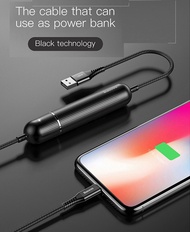 Brand New Baseus Energy 2 in 1 iPhone Powerbank Charging Cable. 120cm 2.4A. 2500mAh.