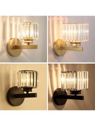 1個水晶壁燈，室內浴室燈具，臥室客廳廚房現代壁燈照明工業風牆燈復古走廊牆燈（僅限燈罩，燈泡不包含）