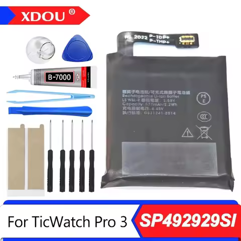 XDOU Brand-New Battery For TicWatch Pro 3 Pro3 Ultra battery GPS Wear OS Smartwatch 3.88V 577mAh SP4