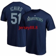 Men's National Baseball League Mariners Seattle Mariners Ichiro No. 51 Ichiro Suzuki Short-Sleeved T