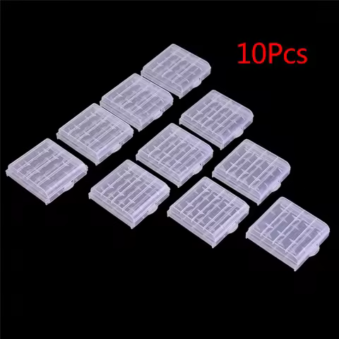 10pcs 4 Slots AA AAA Plastic Battery Holder Storage Box Battery Case Cover for AA AAA Rechargeable B