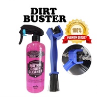Max-22 Dirt Buster Cleaner + Chain Brush Buster Degreaser Cleaner for Engine, Coverset, Sporcket &amp; C
