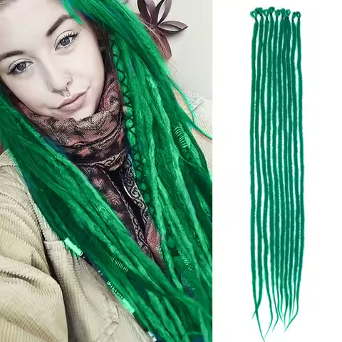 Dreadlock Extensions 26" Synthetic Dreads Crochet Reggae Dreadlocks Green 1pack/3packs/6packs