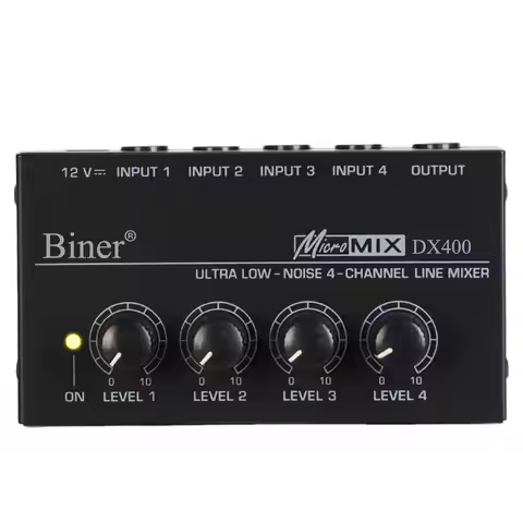OEM DX400 Professional Mini Stereo Mixer 4 Channels Line Mono Audio Mixer