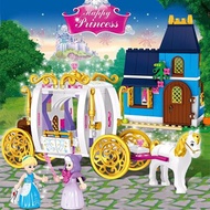 Lepin Fairy Girl 25009 Duploe Princess Cinderella Pumpkin Carriage Building Blocks Toys For Girl gif