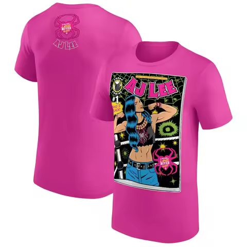 Men's Pink AJ Lee Spider Web Heart T-Shirt 3D Printed Sports Quick Dry Short Sleeve Top Daily Casual