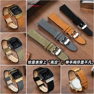 Suitable for Casio AE-1200/1300/A158WA/159W Small Square Suede Matte Leather Strap