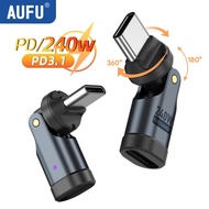 AUFU 540 Rotation PD240W USB3.1 Usb C ke Type C OTG Adapter 5A Fast Charge Cable Converter untuk 16 
